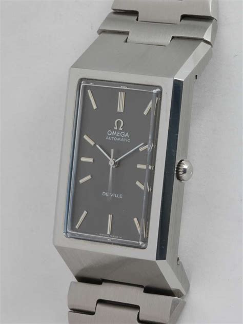 omega deville rectangular watch|omega deville watch men.